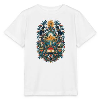 Ägypten | Pyramiden, Horus & Nil - Stanley/Stella Kinder T-Shirt MINI CREATOR  - Weiß - Vorne - Maike (125cm)