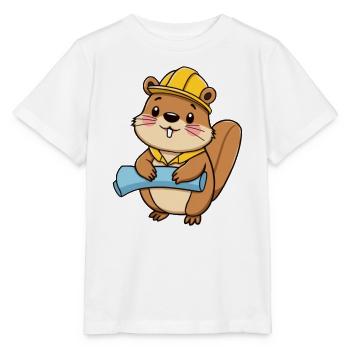 Biber-Architekt - Stanley/Stella Kinder T-Shirt MINI CREATOR  - Weiß - Vorne - Maike (125cm)