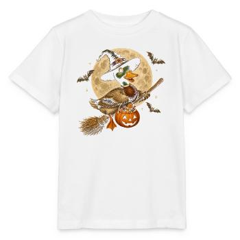 Ente Hexe Halloween Ente - Stanley/Stella Kinder T-Shirt MINI CREATOR  - Weiß - Vorne - Maike (125cm)