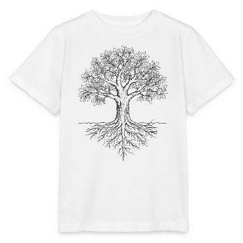 Eichenbaum-Illustration T-Shirt - Stanley/Stella Kinder T-Shirt MINI CREATOR  - Weiß - Vorne - Maike (125cm)