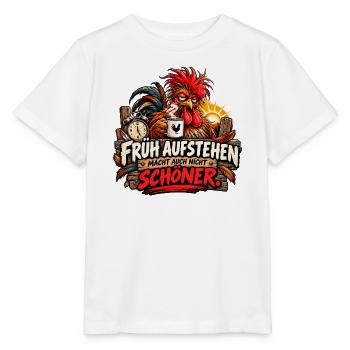 Früh aufstehen. - Stanley/Stella Kinder T-Shirt MINI CREATOR  - Weiß - Vorne - Maike (125cm)