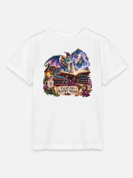 Drachenwald Bücherzauber Escape Into Another World - Stanley/Stella Kinder T-Shirt MINI CREATOR  - Weiß