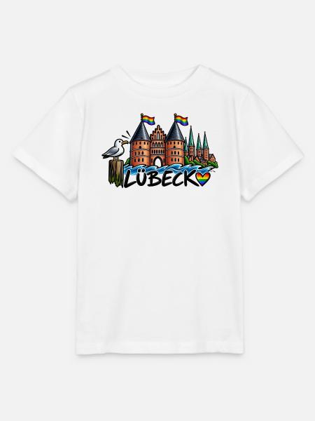 Lübeck Regenbogen Holstentor - Stanley/Stella Kinder T-Shirt MINI CREATOR - Weiß