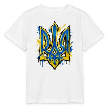 Ukraine - Coat of Arms - Wappen - Kiew - Stanley/Stella Kinder T-Shirt MINI CREATOR  - Weiß - Vorne - Maike (125cm)
