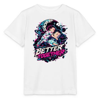 Besser Zusammen im Weltraum - Stanley/Stella Kinder T-Shirt MINI CREATOR  - Weiß - Vorne - Maike (125cm)
