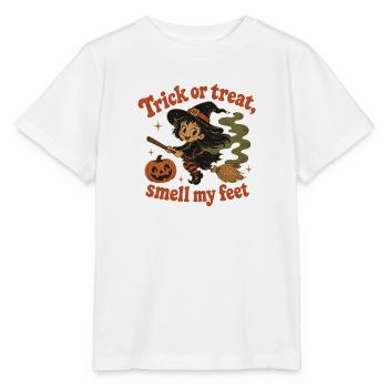 Trick Or Treat Smell My Feet Halloween Hexe Spruch - Stanley/Stella Kinder T-Shirt MINI CREATOR  - Weiß - Vorne - Maike (125cm)