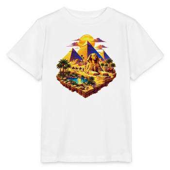 Gizeh Oase – Sphinx & Pyramiden - Stanley/Stella Kinder T-Shirt MINI CREATOR  - Weiß - Vorne - Maike (125cm)