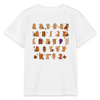 Alphabet Herbst Herbst Truthahntag Thanksgiving - Stanley/Stella Kinder T-Shirt MINI CREATOR  - Weiß - Vorne - Maike (125cm)