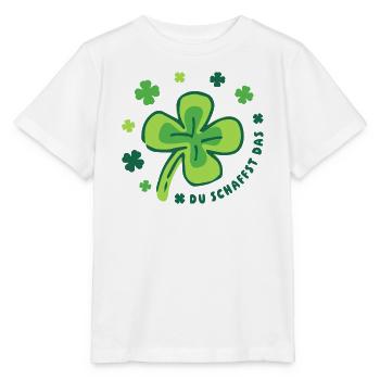 Du schaffst das! Glücksklee Glücksbringer - Stanley/Stella Kinder T-Shirt MINI CREATOR  - Weiß - Vorne - Maike (125cm)