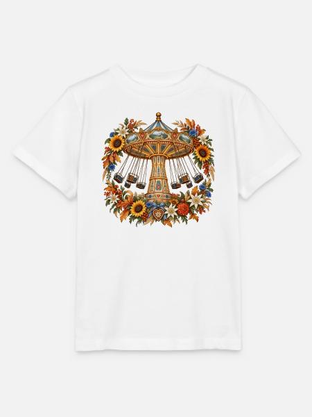 Kettenkarussell mit Alpenblumen - Stanley/Stella Kinder T-Shirt MINI CREATOR - Weiß