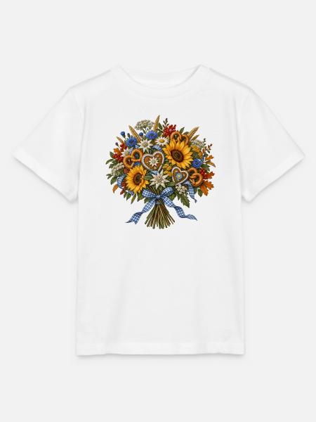 Volksfeststrauß mit Brezeln & Blumen - Stanley/Stella Kinder T-Shirt MINI CREATOR - Weiß