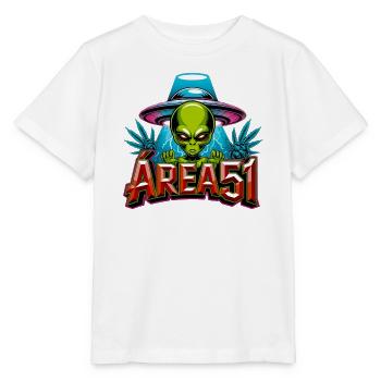 Alien Area51 Retro-Graffiti - Stanley/Stella Kinder T-Shirt MINI CREATOR  - Weiß - Vorne - Maike (125cm)