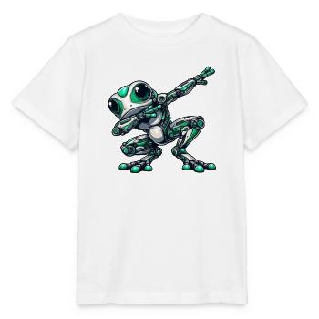 Roboter Frosch Dab Cyborg Sci Fi Cartoon - Stanley/Stella Kinder T-Shirt MINI CREATOR  - Weiß - Vorne - Maike (125cm)