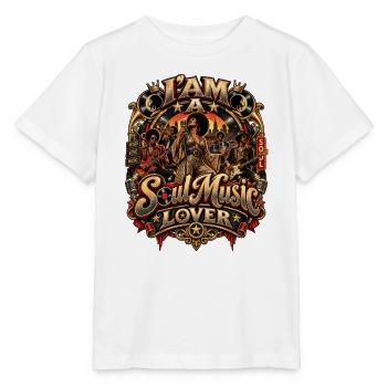 Soul Music Lover – Vintage Funk Rhythm and Blues  - Stanley/Stella Kinder T-Shirt MINI CREATOR  - Weiß - Vorne - Maike (125cm)
