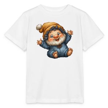 Winterwichtel Lächelnd in Blau - Stanley/Stella Kinder T-Shirt MINI CREATOR  - Weiß - Vorne - Maike (125cm)