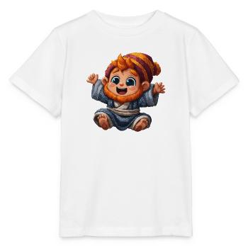 Zwergenbaby mit Strickmütze - Stanley/Stella Kinder T-Shirt MINI CREATOR  - Weiß - Vorne - Maike (125cm)