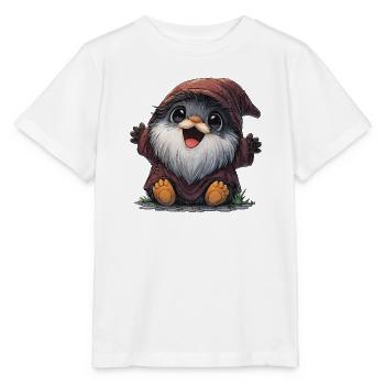 Kuscheliger Wichtel im braunen Mantel - Stanley/Stella Kinder T-Shirt MINI CREATOR  - Weiß - Vorne - Maike (125cm)