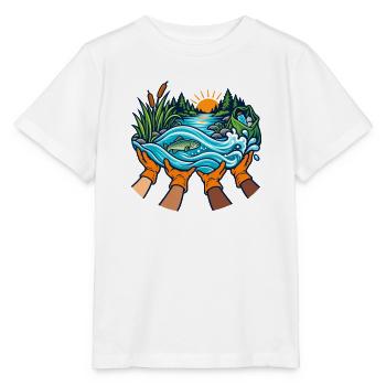 Flussfreunde – Gemeinsam für saubere Ufer - Stanley/Stella Kinder T-Shirt MINI CREATOR  - Weiß - Vorne - Maike (125cm)