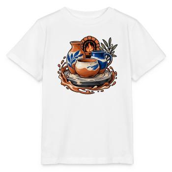 Töpferrunde – Gemeinsam aus Ton geformt - Stanley/Stella Kinder T-Shirt MINI CREATOR  - Weiß - Vorne - Maike (125cm)