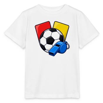 Schiedsrichterpfiff sowie rote und gelbe Karten - Stanley/Stella Kinder T-Shirt MINI CREATOR  - Weiß - Vorne - Maike (125cm)