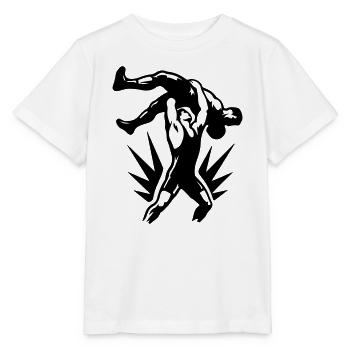 Wrestling Ringer Wurf Symbol Schwarz - Stanley/Stella Kinder T-Shirt MINI CREATOR  - Weiß - Vorne - Maike (125cm)
