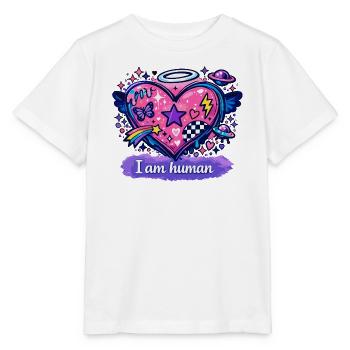 I am human - Stanley/Stella Kinder T-Shirt MINI CREATOR  - Weiß - Vorne - Maike (125cm)
