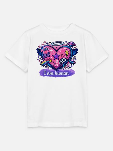 I am human - Stanley/Stella Kinder T-Shirt MINI CREATOR - Weiß