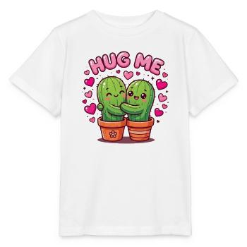 Hug Me – Kawaii Kaktus Paar | Cute Love | Umarmung - Stanley/Stella Kinder T-Shirt MINI CREATOR  - Weiß - Vorne - Maike (125cm)
