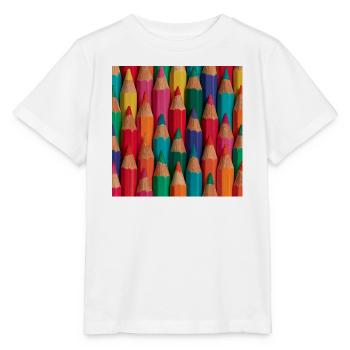 Mehrfarbige Bleistiftpalette - Stanley/Stella Kinder T-Shirt MINI CREATOR  - Weiß - Vorne - Maike (125cm)