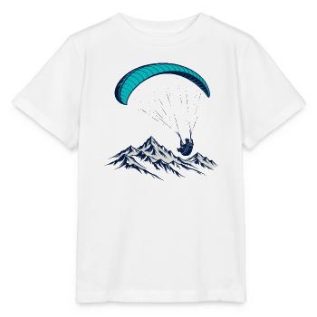 Blauer Berggipfel Paragleiten - Stanley/Stella Kinder T-Shirt MINI CREATOR  - Weiß - Vorne - Maike (125cm)