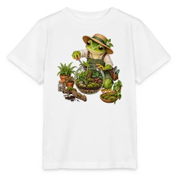 Frosch baut ein Terrarium - Stanley/Stella Kinder T-Shirt MINI CREATOR  - Weiß - Vorne - Maike (125cm)