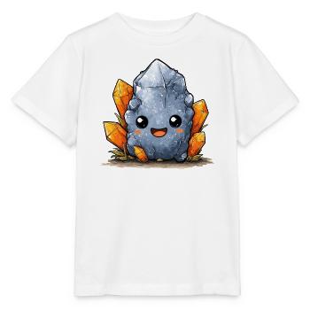 Kristall mit Orangen Kristallen - Stanley/Stella Kinder T-Shirt MINI CREATOR  - Weiß - Vorne - Maike (125cm)