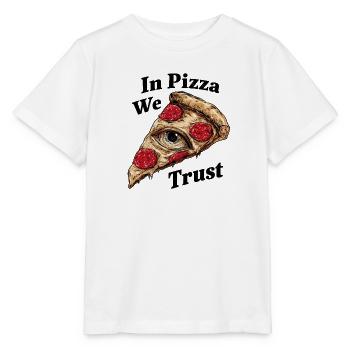 In Pizza We Trust - Stanley/Stella Kinder T-Shirt MINI CREATOR  - Weiß - Vorne - Maike (125cm)