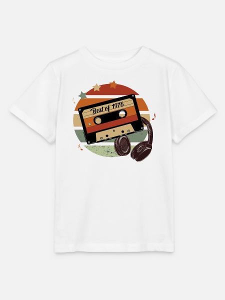 50. Geburtstag Jahrgang 1976 Retro Kassette - Stanley/Stella Kinder T-Shirt MINI CREATOR - Weiß