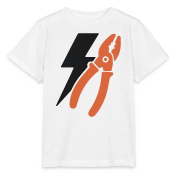 Elektriker Icon Emblem. – Motiv – Geschenkidee. - Stanley/Stella Kinder T-Shirt MINI CREATOR  - Weiß - Vorne - Maike (125cm)