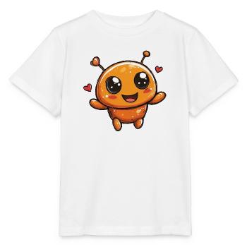 Kuscheliger Orangenheld mit Herzchen - Stanley/Stella Kinder T-Shirt MINI CREATOR  - Weiß - Vorne - Maike (125cm)