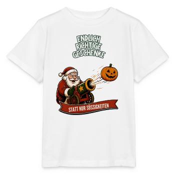 Endlich Weihnachten statt Halloween - Stanley/Stella Kinder T-Shirt MINI CREATOR  - Weiß - Vorne - Maike (125cm)