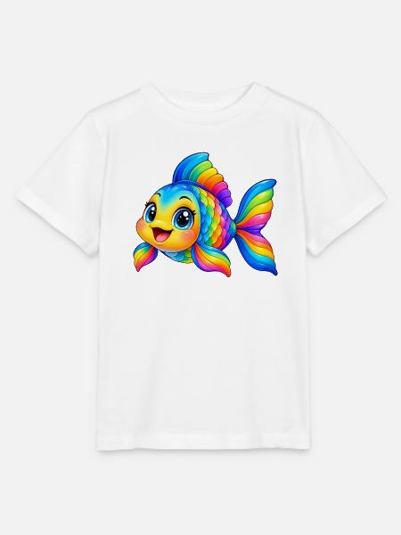 Kawaii Mehrfarbiger Fisch - Stanley/Stella Kinder T-Shirt MINI CREATOR - Weiß