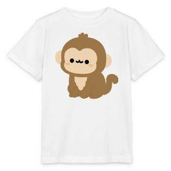 Kawaii Rhesus-Makaken-Plüsch-Illustration - Stanley/Stella Kinder T-Shirt MINI CREATOR  - Weiß - Vorne - Maike (125cm)