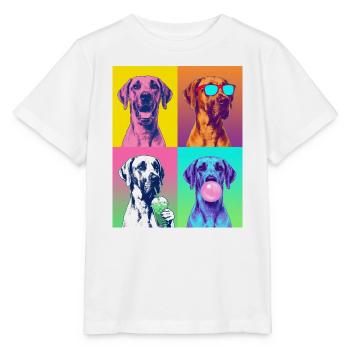 Hunde Deutsche Dogge Hund - Stanley/Stella Kinder T-Shirt MINI CREATOR  - Weiß - Vorne - Maike (125cm)