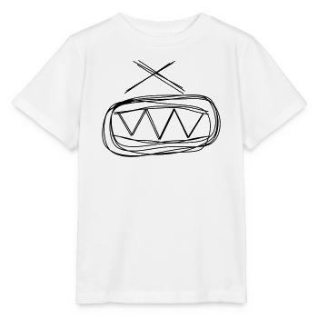 Trommel handgezeichnet - Stanley/Stella Kinder T-Shirt MINI CREATOR  - Weiß - Vorne - Maike (125cm)