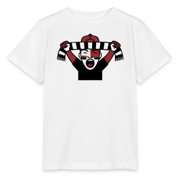 Jubelnder Fussballfan Icon - Stanley/Stella Kinder T-Shirt MINI CREATOR  - Weiß - Vorne - Maike (125cm)