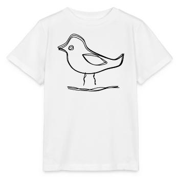 Vogel auf einem Zweig handgezeichnet - Stanley/Stella Kinder T-Shirt MINI CREATOR  - Weiß - Vorne - Maike (125cm)