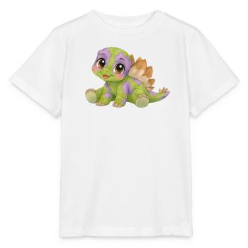 Verspielter kleiner Stegosaurus in Lila und Grün - Stanley/Stella Kinder T-Shirt MINI CREATOR  - Weiß - Vorne - Maike (125cm)
