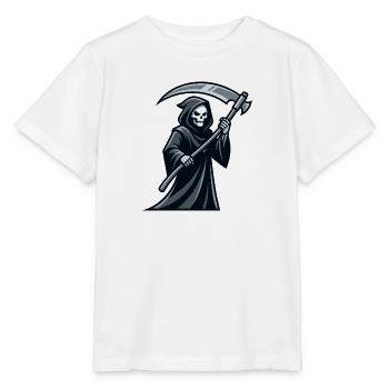 Der Sensenmann mit einer Sense, einem Symbol des Todes - Stanley/Stella Kinder T-Shirt MINI CREATOR  - Weiß - Vorne - Maike (125cm)