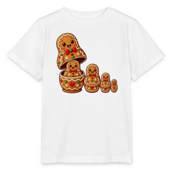 Lebkuchenpuppenmann stapelbares Elsass - Stanley/Stella Kinder T-Shirt MINI CREATOR  - Weiß - Vorne - Maike (125cm)