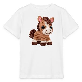 Häkelpferd Kuschelpony - Stanley/Stella Kinder T-Shirt MINI CREATOR  - Weiß - Vorne - Maike (125cm)