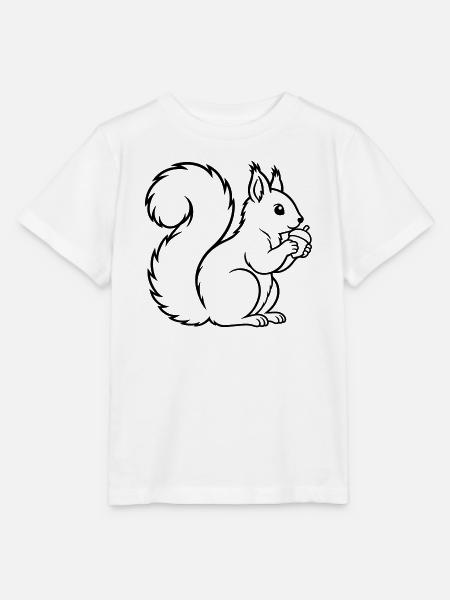 Eichhörnchen mit Eichel – Wald Natur - Stanley/Stella Kinder T-Shirt MINI CREATOR - Weiß
