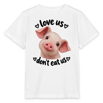 Werde vegan und rette die Tiere - Stanley/Stella Kinder T-Shirt MINI CREATOR  - Weiß - Vorne - Maike (125cm)