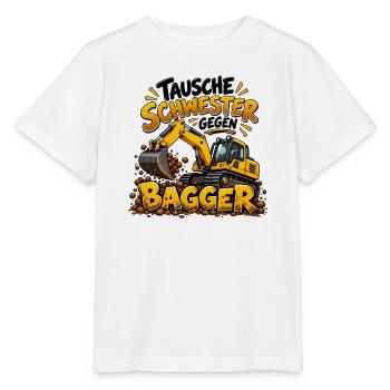 Tausche Schwester gegen Bagger - Stanley/Stella Kinder T-Shirt MINI CREATOR  - Weiß - Vorne - Maike (125cm)
